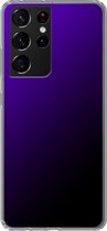 Samsung Galaxy S21 Ultra - Smart cover - Paars Zwart - Transparante zijkanten