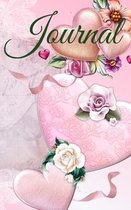 Journal For Her - Pink HardCover with Hearts 122 pages 6X9 Inches