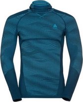 Odlo - SUW Top + facemask - Poseidon/Blue Jewel - Maat L