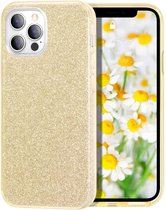 iphone 12 pro max hoesje glitter goud - iPhone 12 Pro Max Hoesje Glitters Siliconen Case Back Cover Goud Gold
