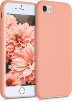 kwmobile telefoonhoesje geschikt voor Apple iPhone SE (2022) / iPhone SE (2020) / iPhone 8 / iPhone 7 - Hoesje met siliconen coating - Smartphone case in roze grapefruit