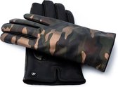 NapoCAMO Gevoerde handschoenen Heren Touchscreen handschoenen Napogloves Camouflage Groen maat S
