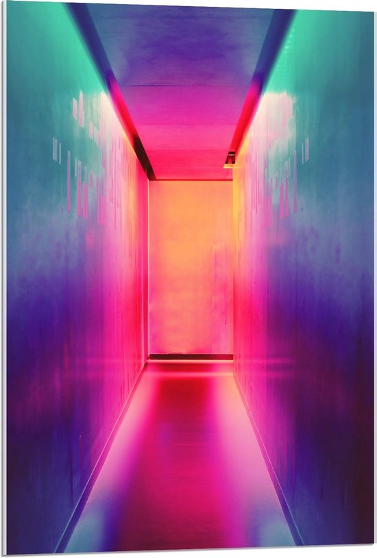 Acrylglas - Felgekleurde Tunnel - 60x90cm Foto op Acrylglas (Wanddecoratie op Acrylglas)