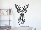 Houten wanddecoratie - Hert Black - Deer Black - Maat S - 40cm x 60cm
