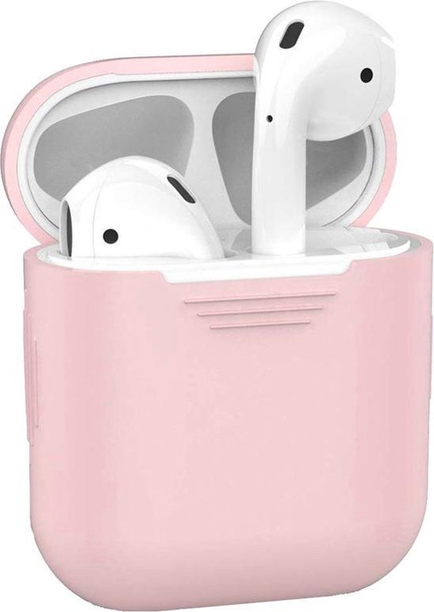 AirPods hoesje roze siliconen Cover voor Apple AirPods Case - Roze