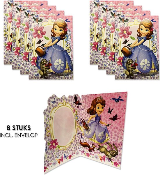 Invitations De Luxe Sofia La Premiere Avec Enveloppe 8 Cartes D Anniversaire Bol Com