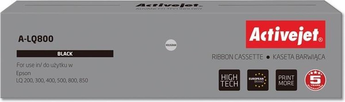 Activejet A-LQ800 lint-cartridge (vervanging van Epson S015019 / S015021; Supreme; zwart)