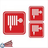 Brandhaspel sticker set van 3 stickers.