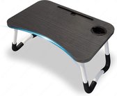 HN® Compacte laptoptafel 60x40cm met tablet houder | Opvouwbaar bedtafel ook voor bank of voor kinderen | Geschikt voor werken, ontspannen en zelfs ontbijt op bed | Ingebouwde tabl