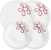 Serviesset diner voor twee Pure Dizzy Rood - Gmundner Keramik - met gratis servetten