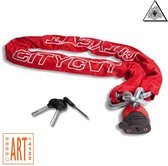 Starry CityCat ART4 antivol à chaîne extra longue | 10 mm x 180 cm | Acier trempé | 6140g | Rouge | Verrouillage du cyclomoteur Verrouillage du scooter Verrouillage du moteur