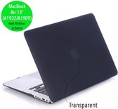 Lunso Geschikt voor MacBook Air 13 inch (2018-2019) cover hoes - case - Mat zwart