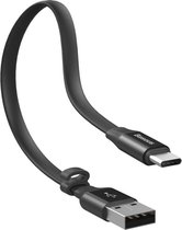 Baseus Korte Platte USB-C Kabel 23cm Zwart