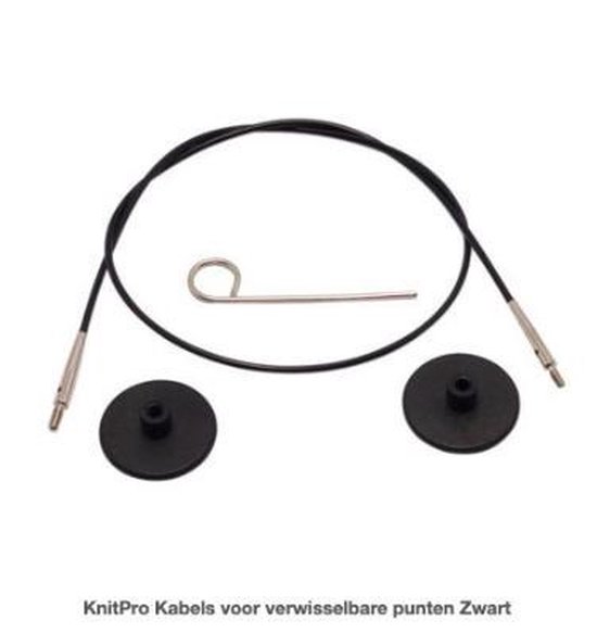 KnitPro kabel 100 cm - zwart (voor verwisselbare naalden) - KnitPro