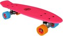 Nijdam Kunststof Skateboard 22.5" - Flipgrip-board - Fuchsia/Fluororanje/Blauw