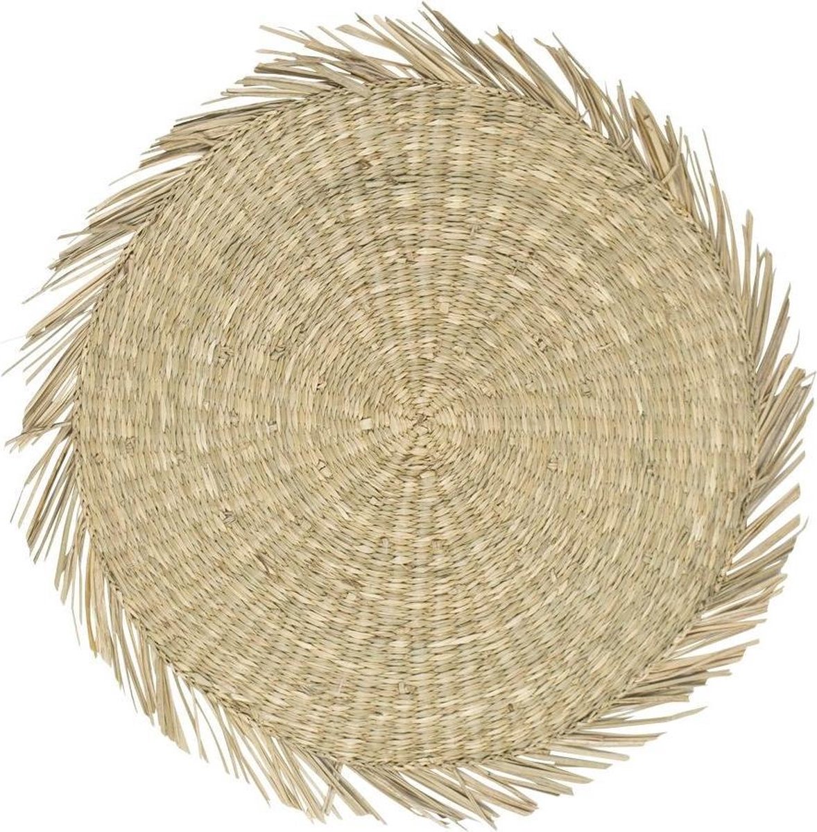 Ronde Placemat Zeegras Naturel met Franje (43 cm)
