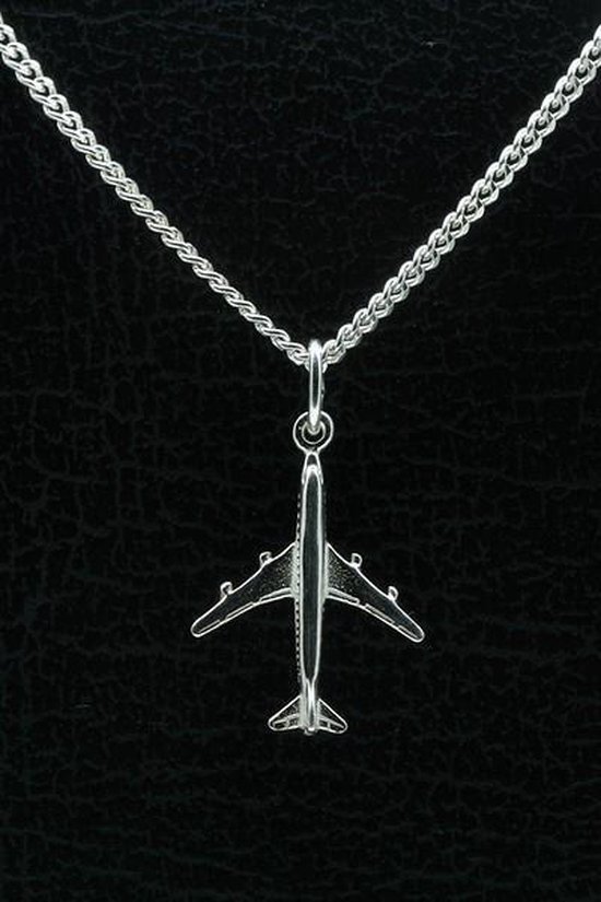 Flongo Herenketting voor heren, hanger van roestvrij staal, zilver, rood, zwart, blauw, pentagram, vijfpuntige ster, motorrijder, biker, herenaccessoires, 55 cm (Blau), 56 cm (Schwarz und Rot), Stras