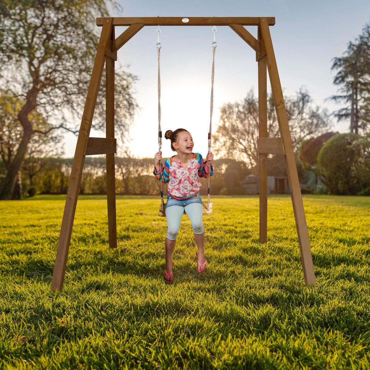 AXI Enkele Houten Schommel in Bruin - FSC hout - Vrijstaande schommelset voor kinderen met houten schommelzitje - Schommelset voor kinderen - 10 jaar Garantie! — afbeelding 9