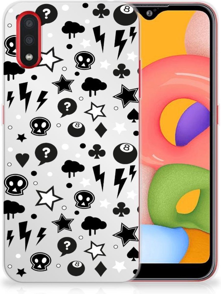 Back Cover voor Silicone Back Case Samsung Galaxy A01 Silver Punk