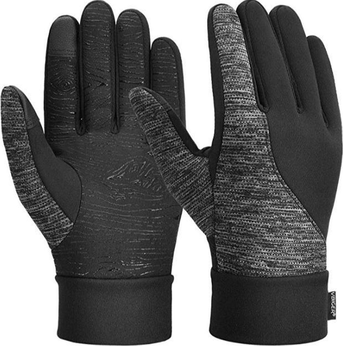 Doreze® Handschoenen werkend op touchscreen Large | Verdikte winter handschoenen met anti slip silliconen binnenkant | Wielerhandschoenen | Sporthandschoenen | Stevig en warm materiaal | Stretch