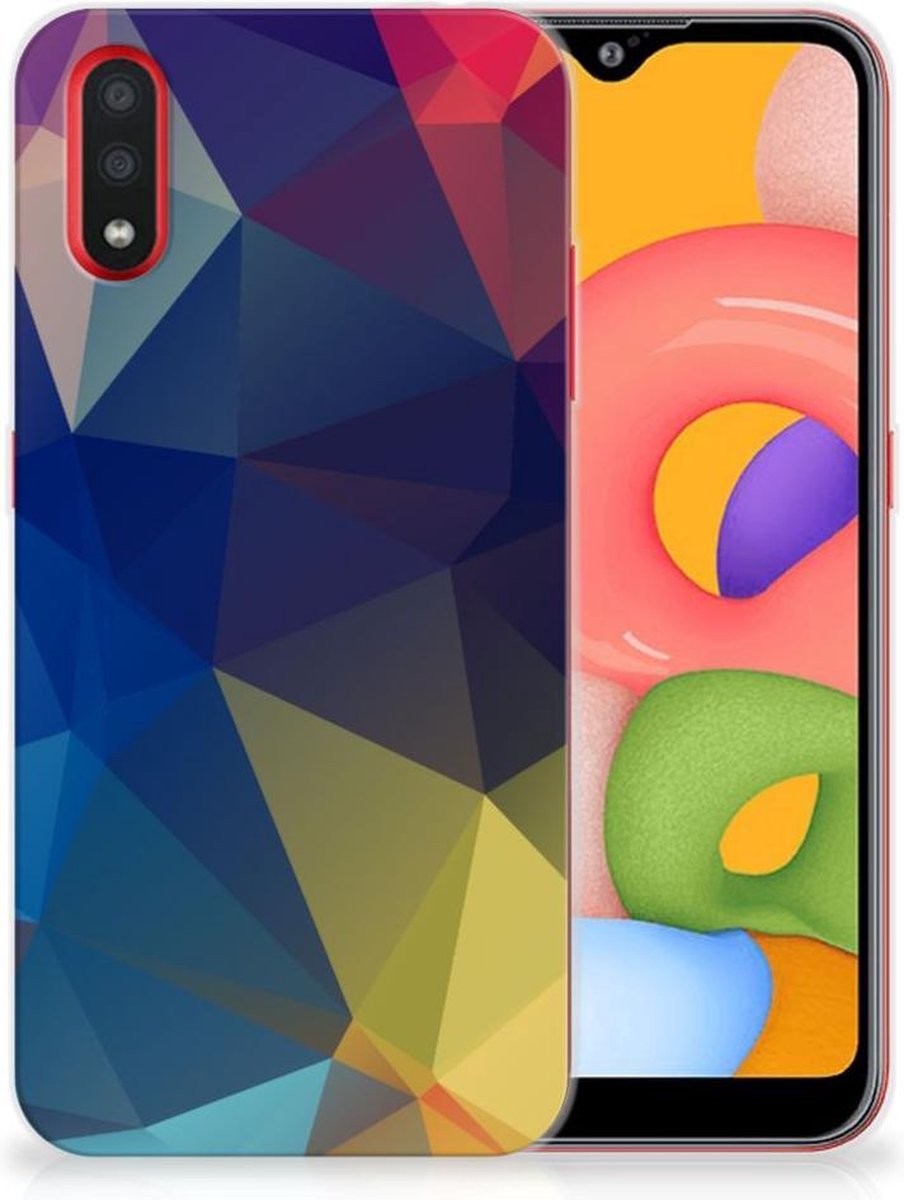 Samsung Galaxy A01 TPU Hoesje Polygon Dark