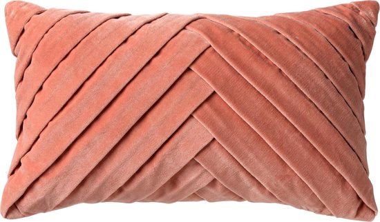 Dutch Decor FEMM – Sierkussen 30x50 cm - velvet - effen kleur - Muted Clay - roze - Inclusief binnenkussen