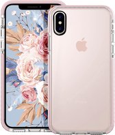 Apple iPhone X - XS hoesje - Roze - Siliconen Backcover