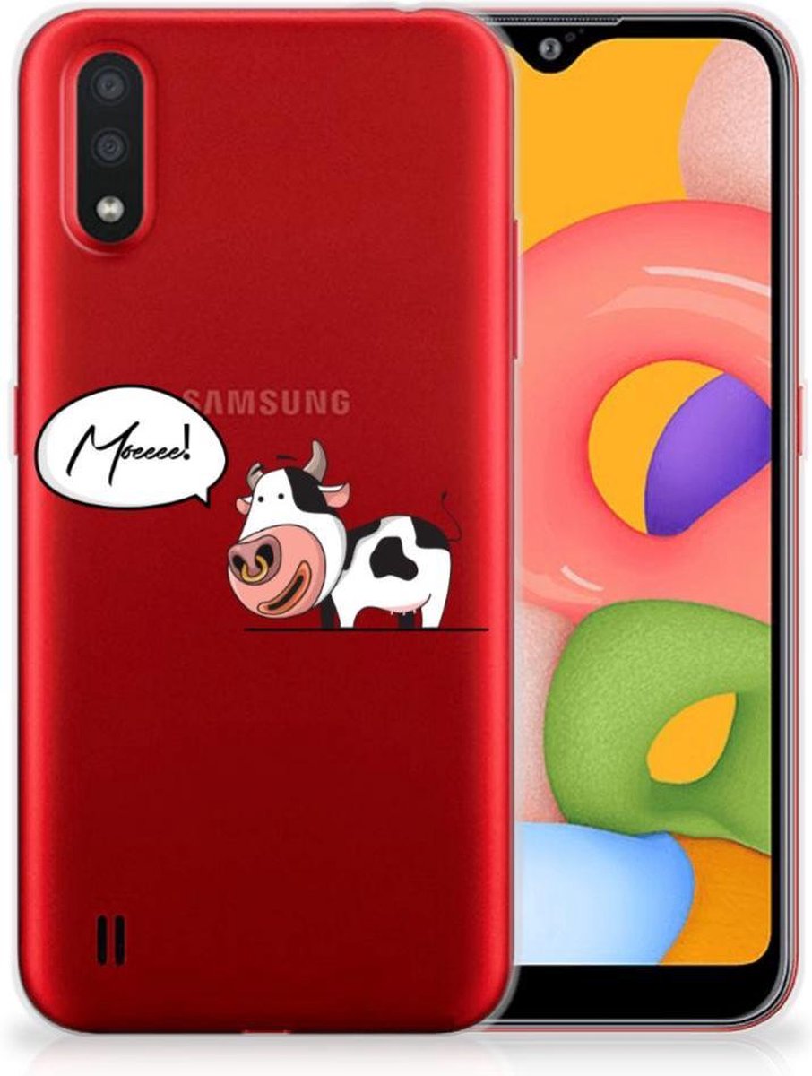 Samsung Galaxy A01 Telefoonhoesje met Naam Cow