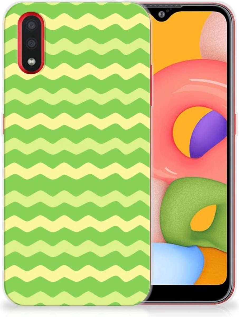 Samsung Galaxy A01 TPU bumper Waves Green