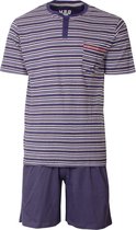 M.E.Q. Heren shortama gestreept blauw MESAH1803A - Maten: L