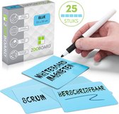 2DOBOARD Scrum Whiteboard Magneten 7,5 x 7,5 cm - 25 stuks - Blauw - Herschrijfbare Magneten voor Kanban bord of Scrumbord - Beschrijfbare Magneten - Planbord Magneten Herschrijfbaar - Agile werken - Voor elk Dagstartbord of Scrum Board!