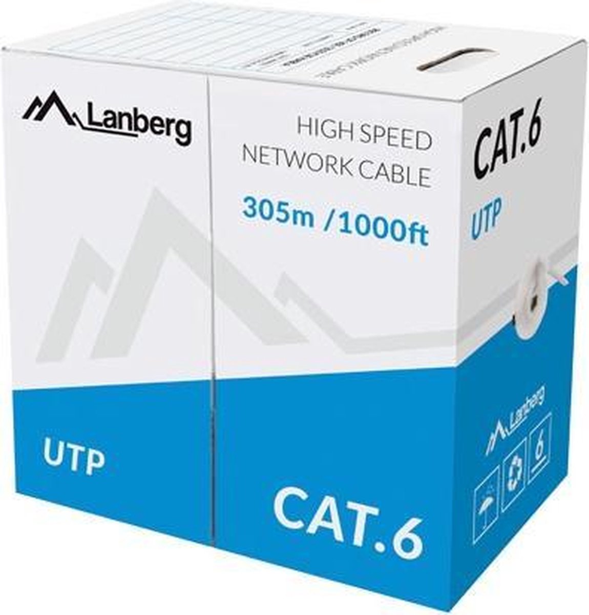 Stevige UTP-netwerkkabel categorie 6 Lanberg LCU6-10CC-0305-S 305 m Grijs