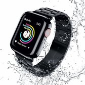 Stalen Smartwatch bandje - Geschikt voor  Apple Watch stalen band - zwart - Maat: 42 - 44 - 45 - 49mm - Horlogeband / Polsband / Armband