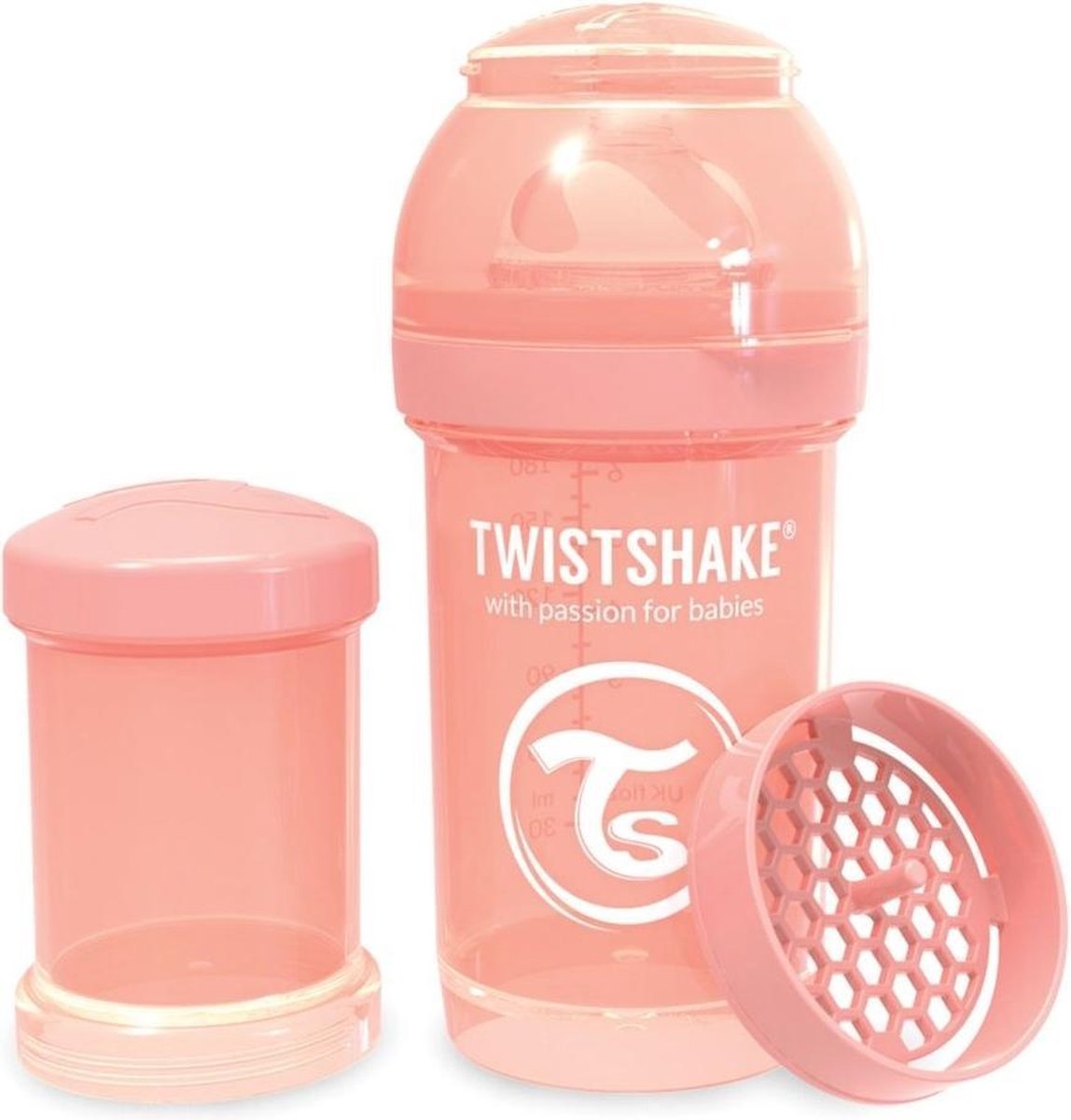 Goedkoopste Twistshake Babyfles Antikoliek 180Ml - Pastel Peach