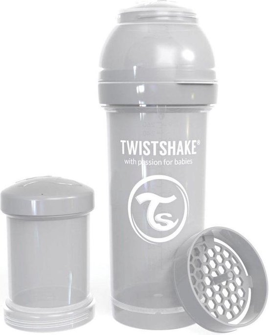 Babyflesje - Twistshake Babyfles Antikoliek 260Ml - Pastel Grijs
