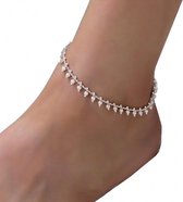 Enkelkettinkje- Pareltjes- Bruid- Verzilverd- Enkelbandje- 1 stuks-Charme Bijoux