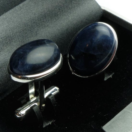 Boutons de manchette - Sodalite en Argent véritable 925