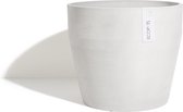 Ecopots Sankara 40 - White Grey - Ø39,7 x H34,3 cm - Ronde witgrijze bloempot / plantenpot