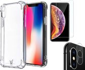 iPhone XS Max Hoesje - Transparant Shock Proof Siliconen Case + Screenprotector + Camera Protector