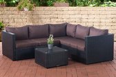 Clp Liberi Loungeset - 1,25mm Poly-rotan - Rotan kleur: zwart hoes : terrabruin