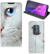 Motorola One Zoom Hoesje maken Witte Kat