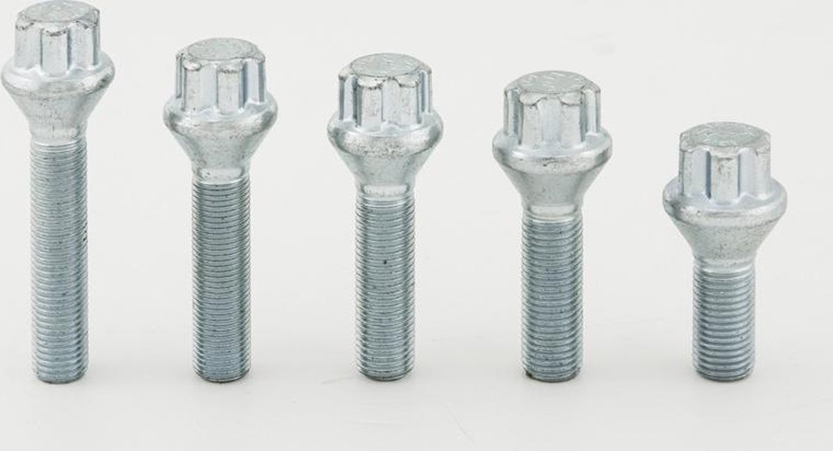 TPI Lange wielbout - M12x1.5mm - Bolkonisch - Lengte 46mm