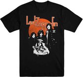 Led Zeppelin Heren Tshirt -XL- Orange Circle Zwart