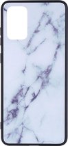 Shop4 - Samsung Galaxy A71 Hoesje - Harde Back Case Marmer Wit