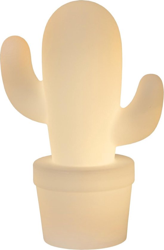 Lucide CACTUS - Tafellamp Buiten - Ø 22,7 cm - LED Dimb. - 1x2W 2700K - IP44 - Wit