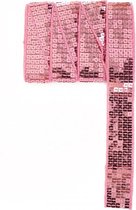 Paillettenband recht licht roze 3m