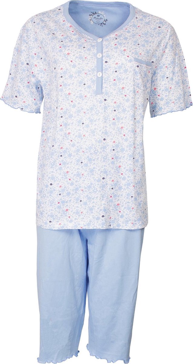 Medaillon dames pyjama licht blauw MEPYD1803A Maten: M