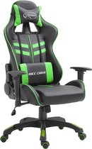 Luxe Gamestoel Zwart Groen (Incl LW Fleece deken) - Gaming Stoel - Gaming Chair - Bureaustoel racing - Racestoel - Bureau stoel gamen