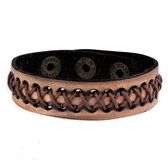 Armband Vlechtwerk leer met zinklegering