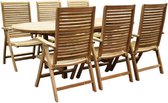 Arona Ovaal uitschuifbare dining tuinset 160-210x90 cm blad 4 cm 7-delig teak